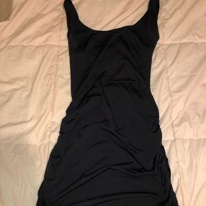 Tight black midi dress